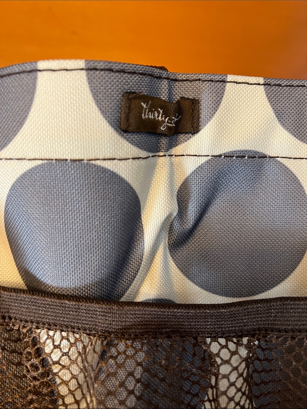 thirty-one Cream and Gray Polka Dot Tote - Picture 4 of 6